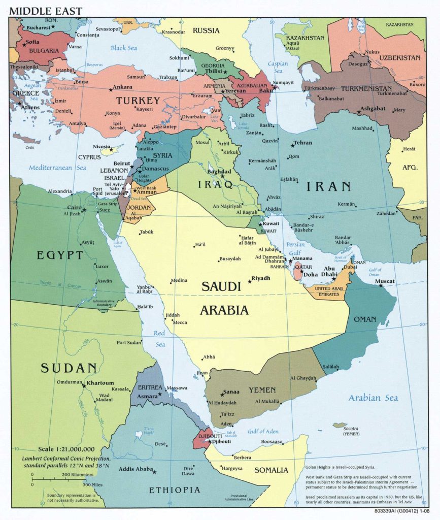 Lò lửa Trung Đông. Ảnh: mapsof.net.